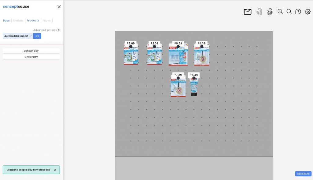 Showing how a Pegboard or Pegwall product is created in the Shelf builder platform