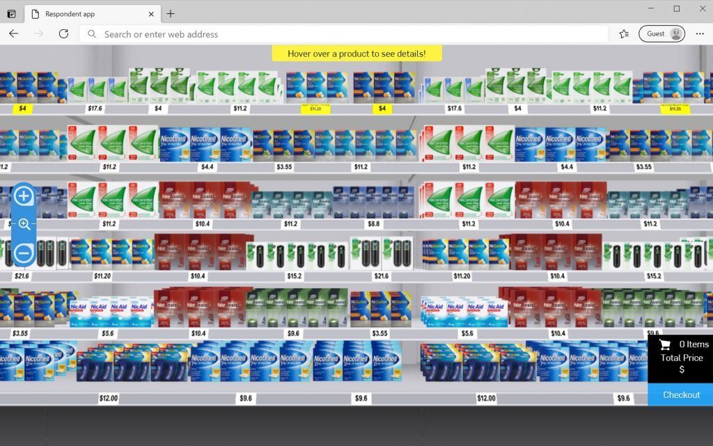 OTC Virtual Shelf shopper display set